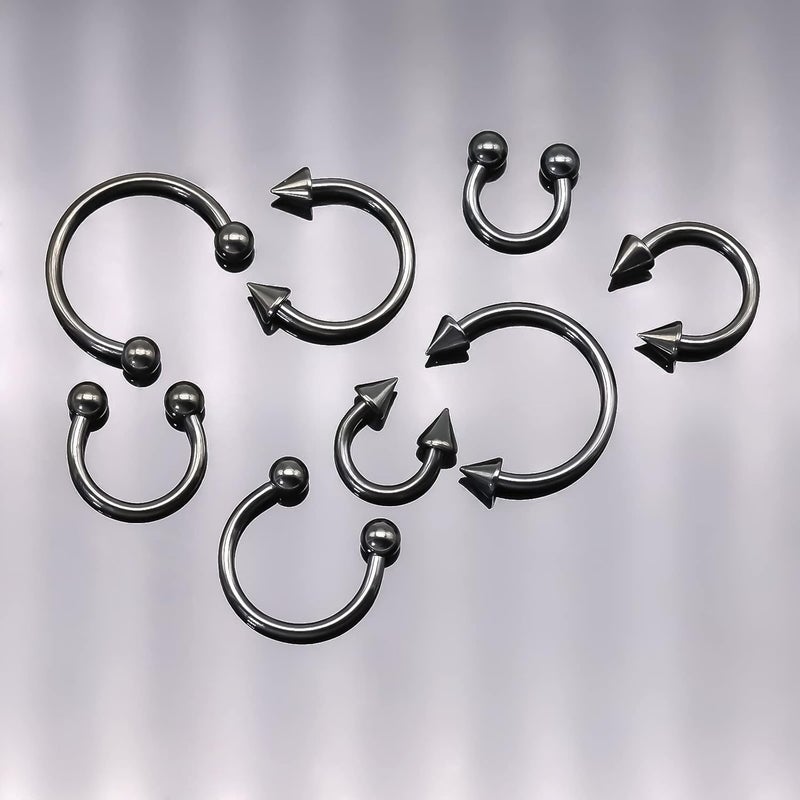 BLISI G23 Solid Titanium Eyebrow Piercing Jewelry, Gokd Black Rose Gold Silver Pink Rainbow Eyebrow Rings 16G Curved Barbell,Tiny Vertical Labret Lip Jewelry Rook Piercing Jewelry for Women and Men - Image 4
